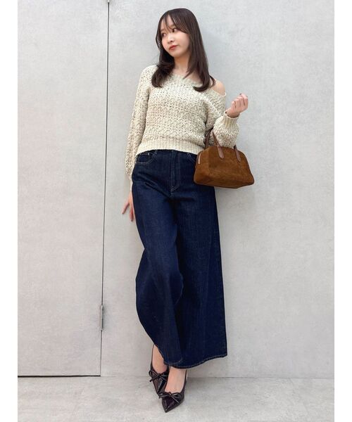 dazzlin（ダズリン）の「バックリボンリラクシーニット（ニット/セーター・レディース・ピンク/ベージュ/アイボリー/チャコールグレー・FREE）」の8枚目の写真