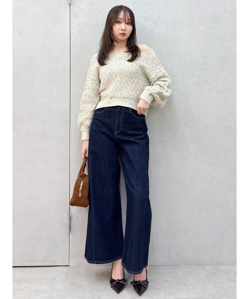 dazzlin（ダズリン）の「バックリボンリラクシーニット（ニット/セーター・レディース・ピンク/ベージュ/アイボリー/チャコールグレー・FREE）」の10枚目の写真