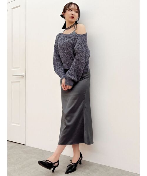 dazzlin（ダズリン）の「バックリボンリラクシーニット（ニット/セーター・レディース・ピンク/ベージュ/アイボリー/チャコールグレー・FREE）」の14枚目の写真