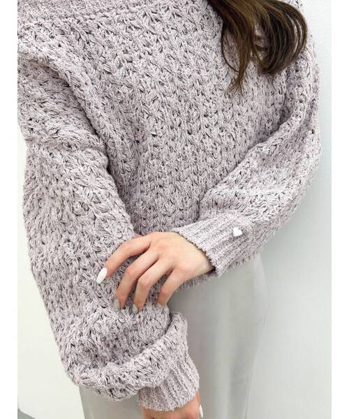 dazzlin（ダズリン）の「バックリボンリラクシーニット（ニット/セーター・レディース・ピンク/ベージュ/アイボリー/チャコールグレー・FREE）」の16枚目の写真