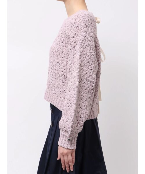 dazzlin（ダズリン）の「バックリボンリラクシーニット（ニット/セーター・レディース・ピンク/ベージュ/アイボリー/チャコールグレー・FREE）」の18枚目の写真