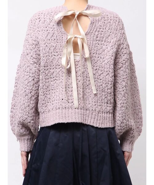 dazzlin（ダズリン）の「バックリボンリラクシーニット（ニット/セーター・レディース・ピンク/ベージュ/アイボリー/チャコールグレー・FREE）」の19枚目の写真