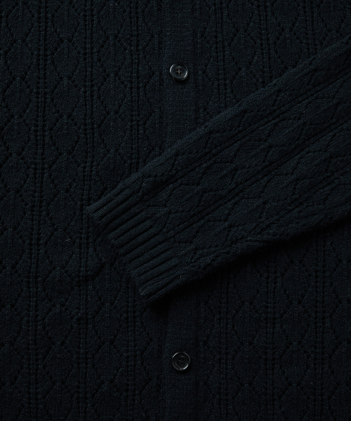 MMIC(エムエムアイシー)の「CASHMERE CROCHET CARDIGAN (BLACK)(ニット/セーター・メンズ・その他・M/L)」の4枚目の写真