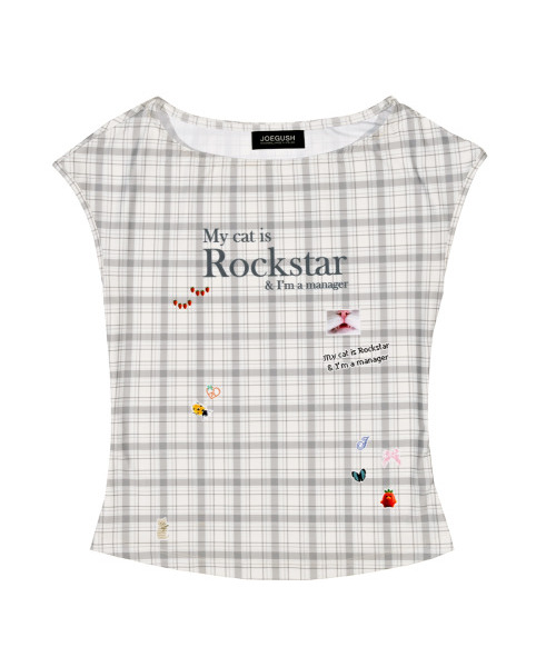 JOEGUSH(ジョーガッシュ)の「Boat Neck Sleeveless Top (Plaid Check)(Tシャツ/カットソー・レディース・その他・FREE)」の1枚目の写真