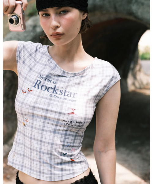 JOEGUSH(ジョーガッシュ)の「Boat Neck Sleeveless Top (Plaid Check)(Tシャツ/カットソー・レディース・その他・FREE)」の5枚目の写真