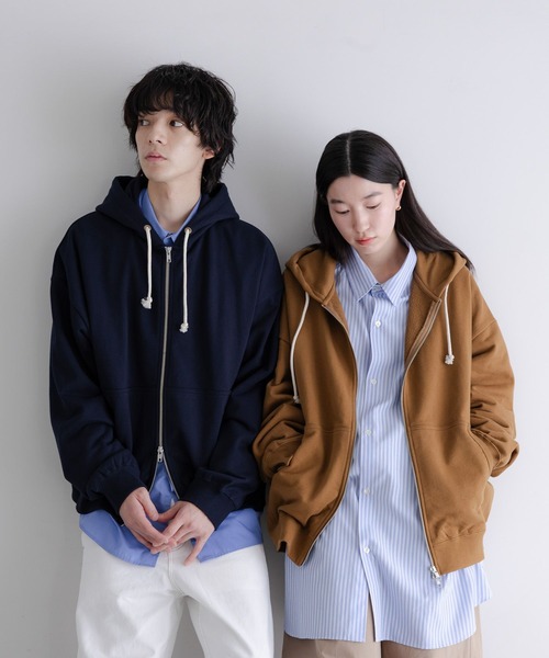 LOWRYS FARM（ローリーズファーム）の「【LFM(U)】スウェットＺＩＰフーディー　 635610（パーカー・メンズ・チャコールグレー/ネイビー/ブラウン/グレー・MEDIUM/LARGE）」の4枚目の写真