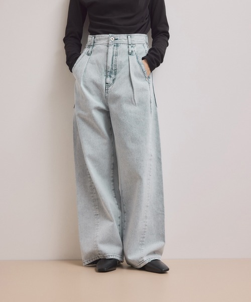 ADAM ET ROPE'（アダムエロペ）の「【WEB限定】・【サステナブル】ディープライズワイドデニム（デニムパンツ・レディース・ブルー系その他6/ベージュ系その他2/ブラック系その他3・38/36/34）」の5枚目の写真