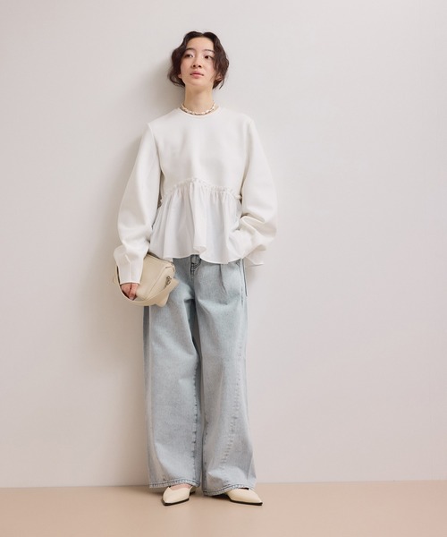 ADAM ET ROPE'（アダムエロペ）の「【WEB限定】・【サステナブル】ディープライズワイドデニム（デニムパンツ・レディース・ブルー系その他6/ベージュ系その他2/ブラック系その他3・38/36/34）」の7枚目の写真