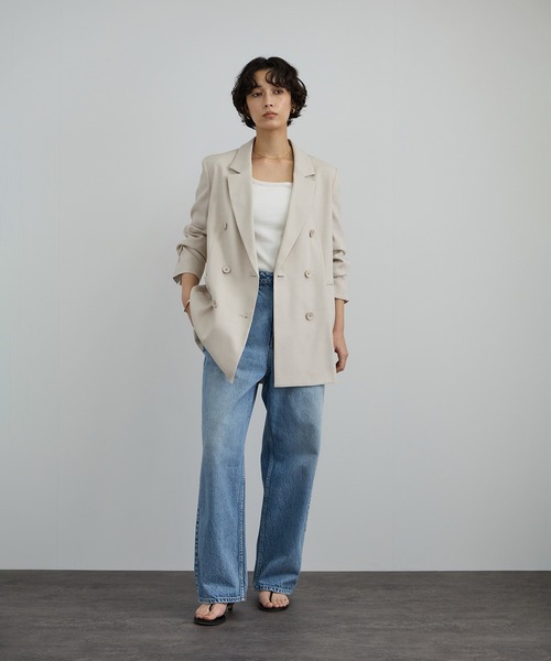 SALON adam et rope'（サロン アダム エ ロペ）の「トレビラツイルテーラードジャケット（テーラードジャケット・レディース・ベージュ/ブラック・FREE）」の9枚目の写真