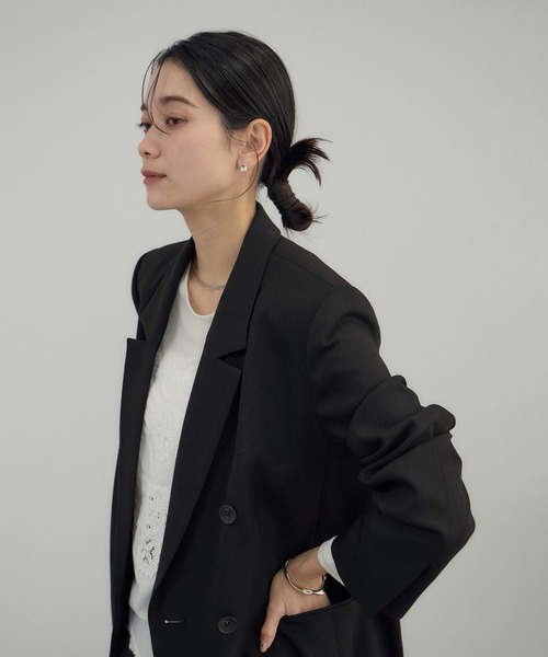SALON adam et rope'（サロン アダム エ ロペ）の「トレビラツイルテーラードジャケット（テーラードジャケット・レディース・ベージュ/ブラック・FREE）」の11枚目の写真