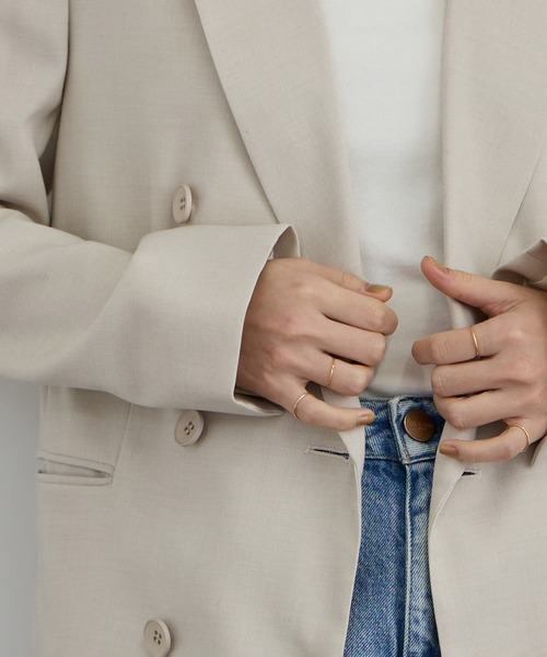 SALON adam et rope'（サロン アダム エ ロペ）の「トレビラツイルテーラードジャケット（テーラードジャケット・レディース・ベージュ/ブラック・FREE）」の17枚目の写真