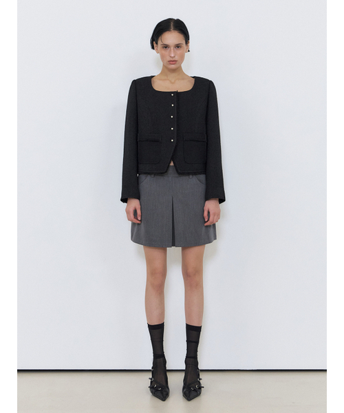 ETMON（エトモン）の「Button Square Tweed Jacket, Black（その他アウター・レディース・その他・S/M）」の5枚目の写真