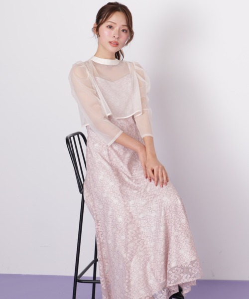 JILL by JILL STUART(ジルバイジルスチュアート)の「レイヤードレースキャミワンピース(ワンピース・レディース・ピンク/ブルー・FREE)」の1枚目の写真