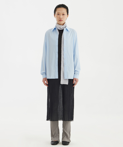 YOUTH(ユース)の「Cut-Off Loosed Shirt - Light Blue(シャツ/ブラウス・レディース・その他・S/M/L)」の1枚目の写真