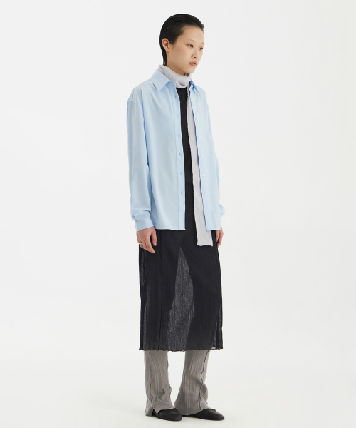 YOUTH(ユース)の「Cut-Off Loosed Shirt - Light Blue(シャツ/ブラウス・レディース・その他・S/M/L)」の2枚目の写真