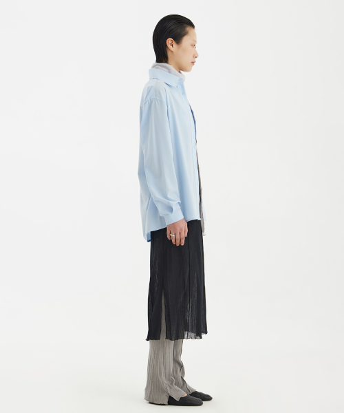 YOUTH(ユース)の「Cut-Off Loosed Shirt - Light Blue(シャツ/ブラウス・レディース・その他・S/M/L)」の3枚目の写真