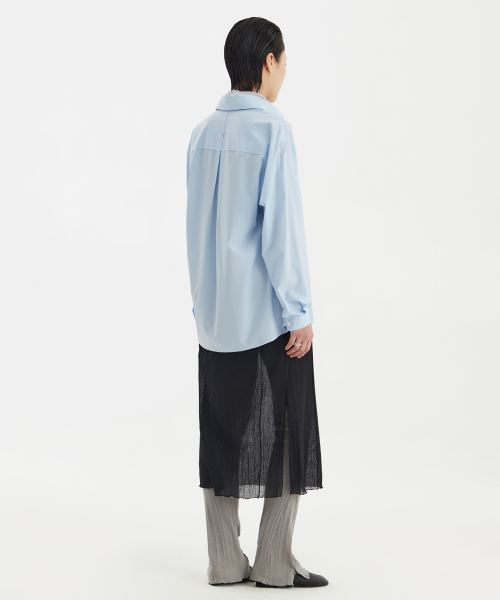 YOUTH(ユース)の「Cut-Off Loosed Shirt - Light Blue(シャツ/ブラウス・レディース・その他・S/M/L)」の4枚目の写真
