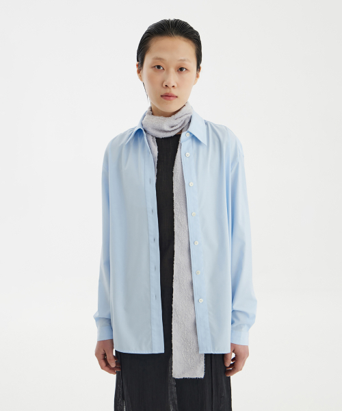 YOUTH(ユース)の「Cut-Off Loosed Shirt - Light Blue(シャツ/ブラウス・レディース・その他・S/M/L)」の5枚目の写真
