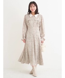 Re-J&SUPURE（リジェイアンドスプル）の「【大きいサイズ】ポケットリボンハーフZIPワンピース（無地・花柄）（ワンピース）」