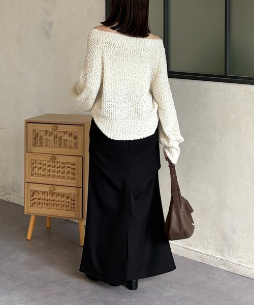 Thevon（ゼボン）の「ポコポコヤーンボートネックニット（ニット/セーター・レディース・アイボリー/ピンク/ブラック・FREE）」の10枚目の写真