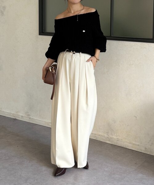 Thevon（ゼボン）の「ポコポコヤーンボートネックニット（ニット/セーター・レディース・アイボリー/ピンク/ブラック・FREE）」の22枚目の写真