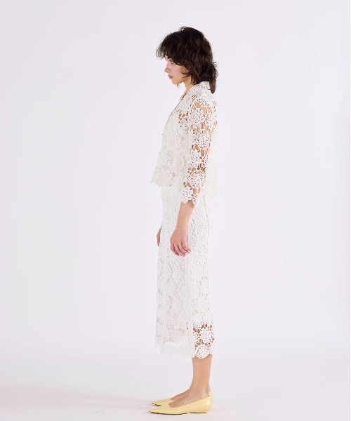 Marilyn Moon（マリリンムーン）の「crochet knit jacket（カーディガン/ボレロ・レディース・ホワイト/スミクロ・FREE）」の9枚目の写真