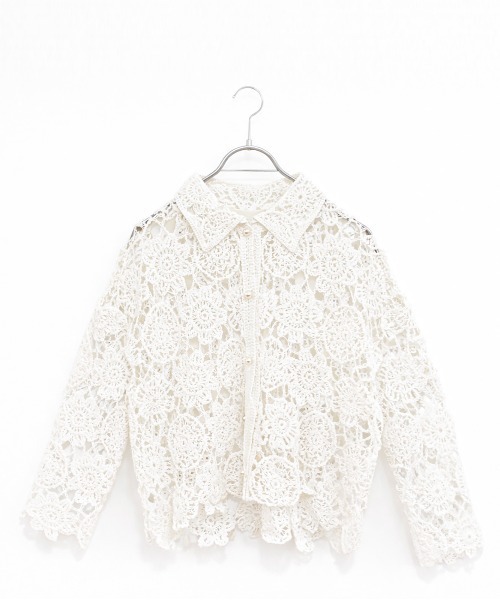 Marilyn Moon（マリリンムーン）の「crochet knit jacket（カーディガン/ボレロ・レディース・ホワイト/スミクロ・FREE）」の12枚目の写真