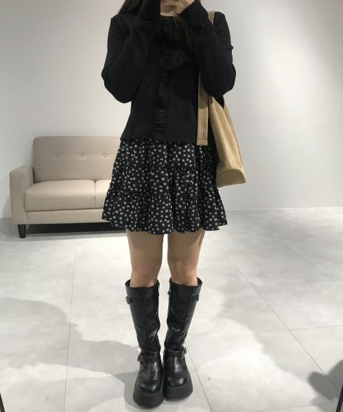 Birthday room（バースデイルーム）の「リブフリルCD/Rib frill cardigan（カーディガン/ボレロ・レディース・ブラック/イエロー・FREE）」の8枚目の写真