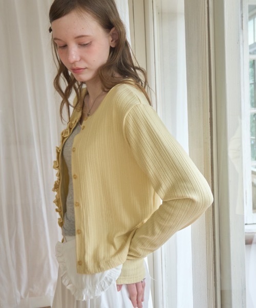 Birthday room（バースデイルーム）の「リブフリルCD/Rib frill cardigan（カーディガン/ボレロ・レディース・ブラック/イエロー・FREE）」の21枚目の写真