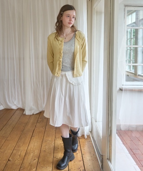 Birthday room（バースデイルーム）の「リブフリルCD/Rib frill cardigan（カーディガン/ボレロ・レディース・ブラック/イエロー・FREE）」の20枚目の写真