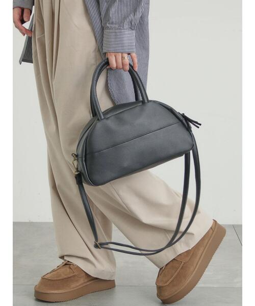 Samansa Mos2(サマンサ モスモス)の「【2WAY】ボストンショルダーバッグ(ハンドバッグ・レディース・ブラック/モカ・F)」の2枚目の写真