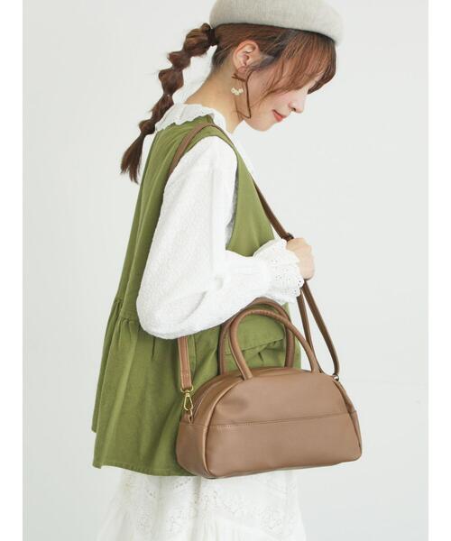 Samansa Mos2(サマンサ モスモス)の「【2WAY】ボストンショルダーバッグ(ハンドバッグ・レディース・ブラック/モカ・F)」の5枚目の写真