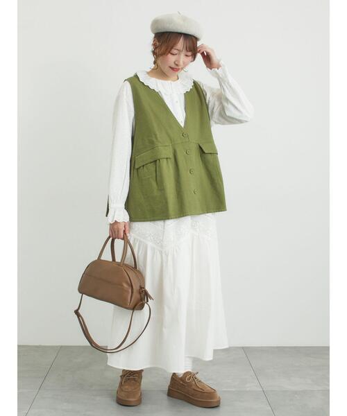 Samansa Mos2(サマンサ モスモス)の「【2WAY】ボストンショルダーバッグ(ハンドバッグ・レディース・ブラック/モカ・F)」の6枚目の写真