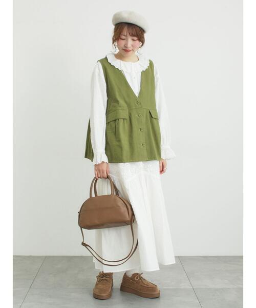 Samansa Mos2(サマンサ モスモス)の「【2WAY】ボストンショルダーバッグ(ハンドバッグ・レディース・ブラック/モカ・F)」の7枚目の写真