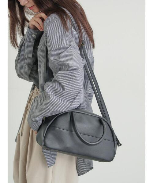 Samansa Mos2(サマンサ モスモス)の「【2WAY】ボストンショルダーバッグ(ハンドバッグ・レディース・ブラック/モカ・F)」の8枚目の写真