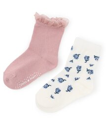 petit main | 花柄クルーソックス2P(ソックス/靴下)
