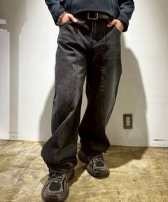 SWAGVIBE】Pinched Dye 3D Baggy Fit Denim Pants（デニムパンツ