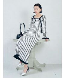 LAGUNAMOON（ラグナムーン）の「【FILA別注】ドライタッチバイカラーフリルデザインニットカーディガン（カーディガン/ボレロ）」