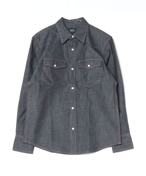 A.P.C.(アーペーセー)の「CHEMISE WESTERN(シャツ/ブラウス・メンズ・インディゴブルー・S/M/L)」の1枚目の写真