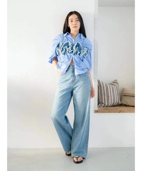 Ungrid（アングリッド）の「ハイウエストオーガニックコットンルーズデニム（デニムパンツ・レディース・ブルー・26inch/25inch/24inch）」の15枚目の写真