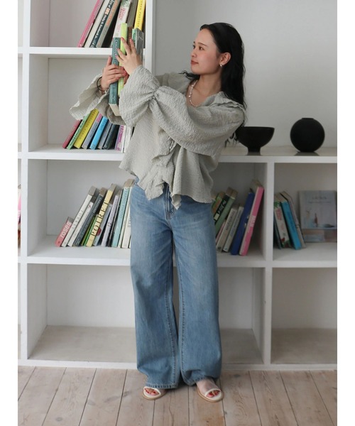 Ungrid（アングリッド）の「ハイウエストオーガニックコットンルーズデニム（デニムパンツ・レディース・ブルー・26inch/25inch/24inch）」の19枚目の写真