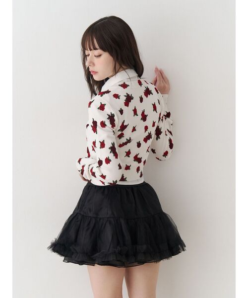 jouetie(ジュエティ)の「パターンコンパクトカーデ(カーディガン/ボレロ・レディース・オフホワイト/ブラック/ブラウン/レッド・MEDIUM)」の16枚目の写真