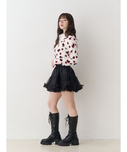 jouetie(ジュエティ)の「パターンコンパクトカーデ(カーディガン/ボレロ・レディース・オフホワイト/ブラック/ブラウン/レッド・MEDIUM)」の21枚目の写真