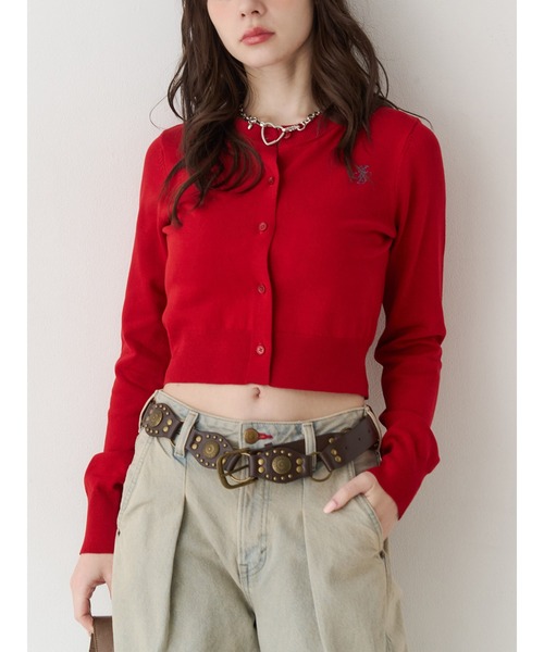 jouetie(ジュエティ)の「パターンコンパクトカーデ(カーディガン/ボレロ・レディース・オフホワイト/ブラック/ブラウン/レッド・MEDIUM)」の4枚目の写真