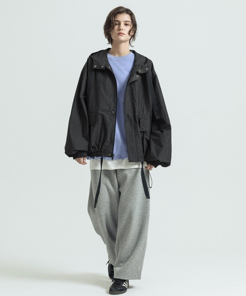 SLICK（スリック）の「【SLICK/スリック】N/C Micro Hooded Short Blouson/ナイロンコットン マイクロリップストップ フーデッドショートブルゾン（ブルゾン・メンズ・カーキ/ブラック・1/3/2）」の5枚目の写真