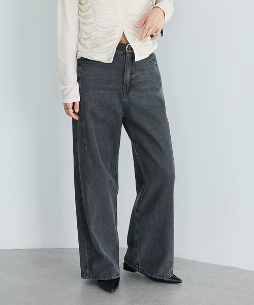 CRAFT STANDARD BOUTIQUE（クラフトスタンダードブティック）の「ストレートワイドデニムパンツ◆（デニムパンツ・レディース・グレー/ブルー系その他・M/L）」の2枚目の写真