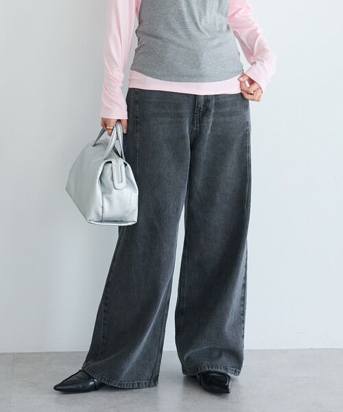 CRAFT STANDARD BOUTIQUE（クラフトスタンダードブティック）の「ストレートワイドデニムパンツ◆（デニムパンツ・レディース・グレー/ブルー系その他・M/L）」の3枚目の写真
