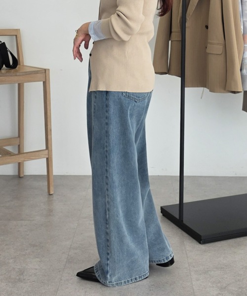CRAFT STANDARD BOUTIQUE（クラフトスタンダードブティック）の「ストレートワイドデニムパンツ◆（デニムパンツ・レディース・グレー/ブルー系その他・M/L）」の7枚目の写真