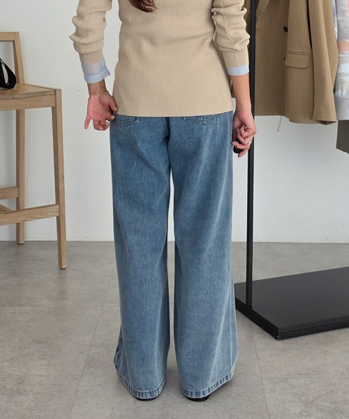 CRAFT STANDARD BOUTIQUE（クラフトスタンダードブティック）の「ストレートワイドデニムパンツ◆（デニムパンツ・レディース・グレー/ブルー系その他・M/L）」の8枚目の写真