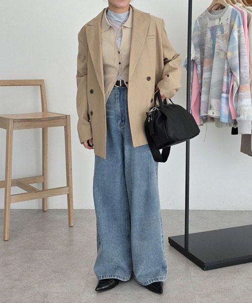 CRAFT STANDARD BOUTIQUE（クラフトスタンダードブティック）の「ストレートワイドデニムパンツ◆（デニムパンツ・レディース・グレー/ブルー系その他・M/L）」の14枚目の写真